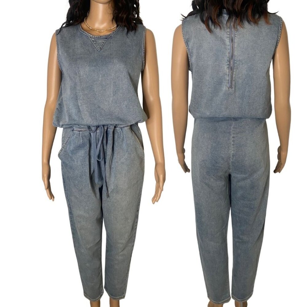 Joe's Jeans The Marnie Denim Sleeveless Jumpsuit Blue Size S